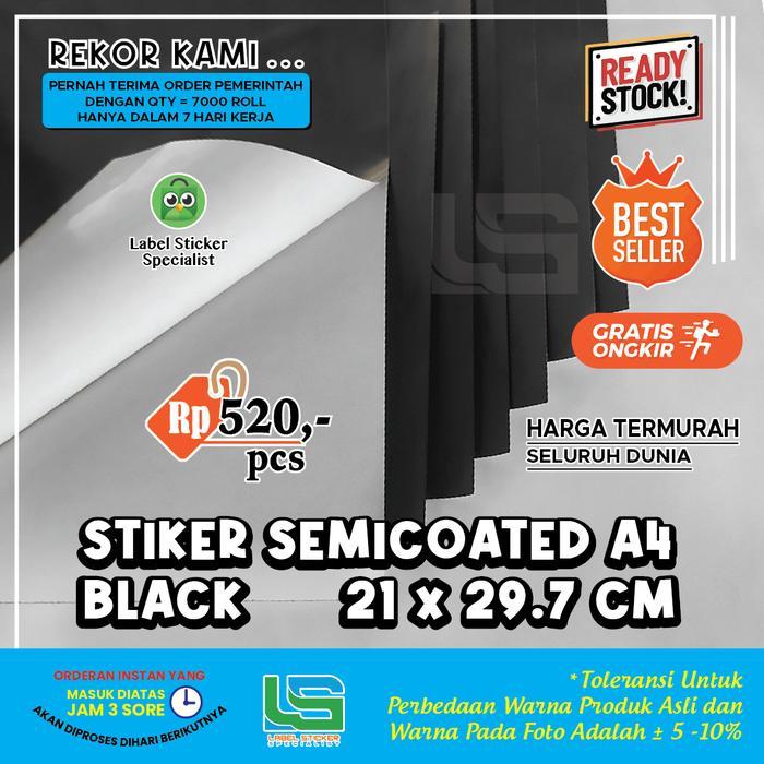 STICKER LABEL A4 BLACK STIKER KERTAS A4 BLACK