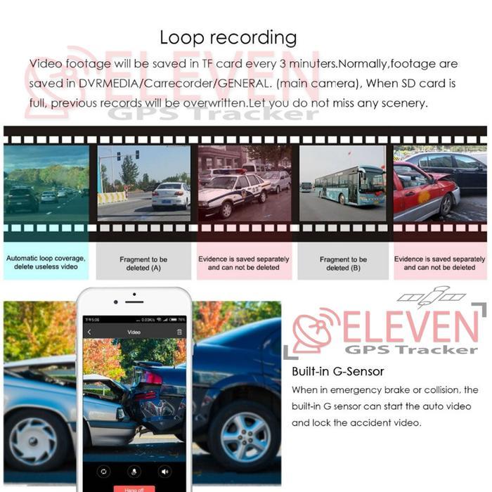 GPS Dashcam JC100 atau JC200 3G Series kamera mobil live view 2 kamera