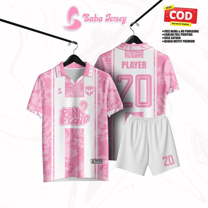 JERSEY KERAH POLO PINK SERIES TERBARU FREE CUSTOM baju futsal sepak bola badminton volly - sport