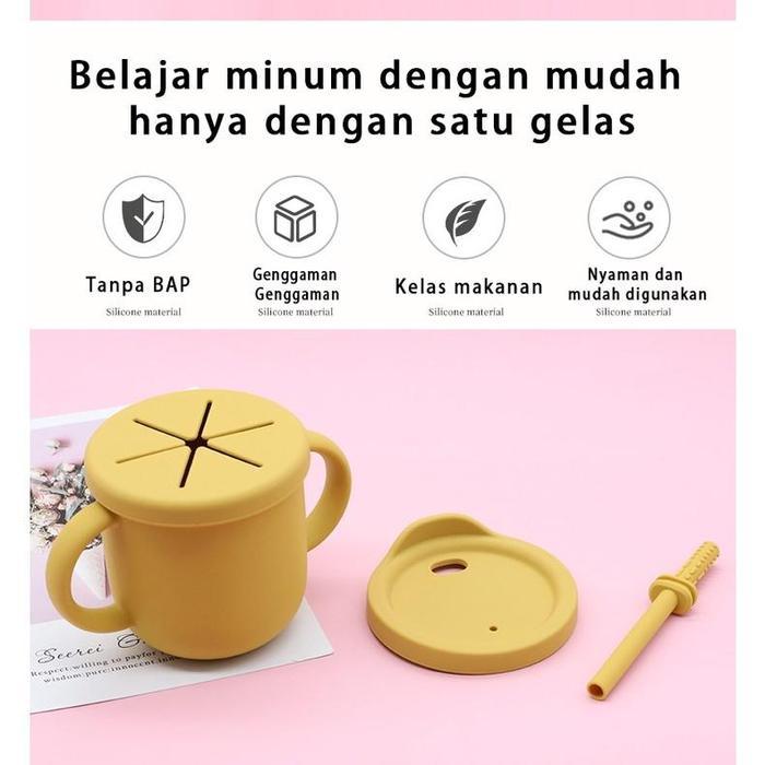 1 SET Peralatan makan bayi/tempat makan bayi/alat makan bayi/Set alat makan bayi silikon/celemek