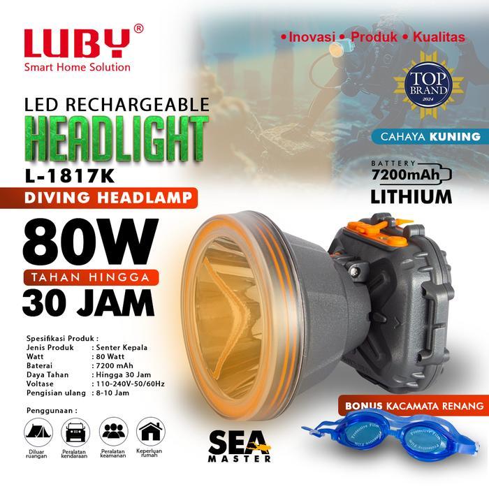 LUBY Headlamp Senter Kepala Sea Master Tahan Air 70 Watt L 1817