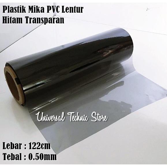 Promo Plastik Mika Lentur Pvc Warna Hitam Lebar 122Cm Tebal 0,50Mm Berkualitas