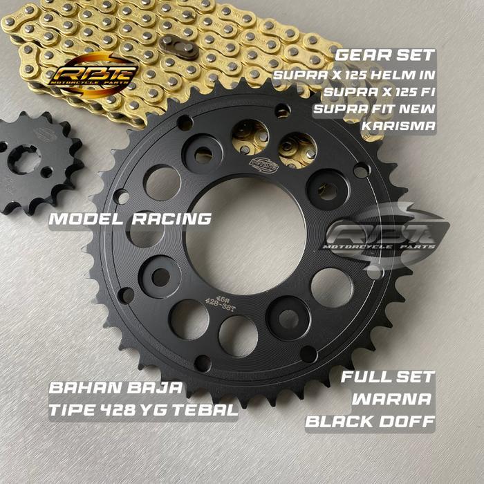 GEAR GIR SET GIR PAKET SUPRA X 125 HELM IN REVO FIT KARISMA BLADE 125 14T 38T