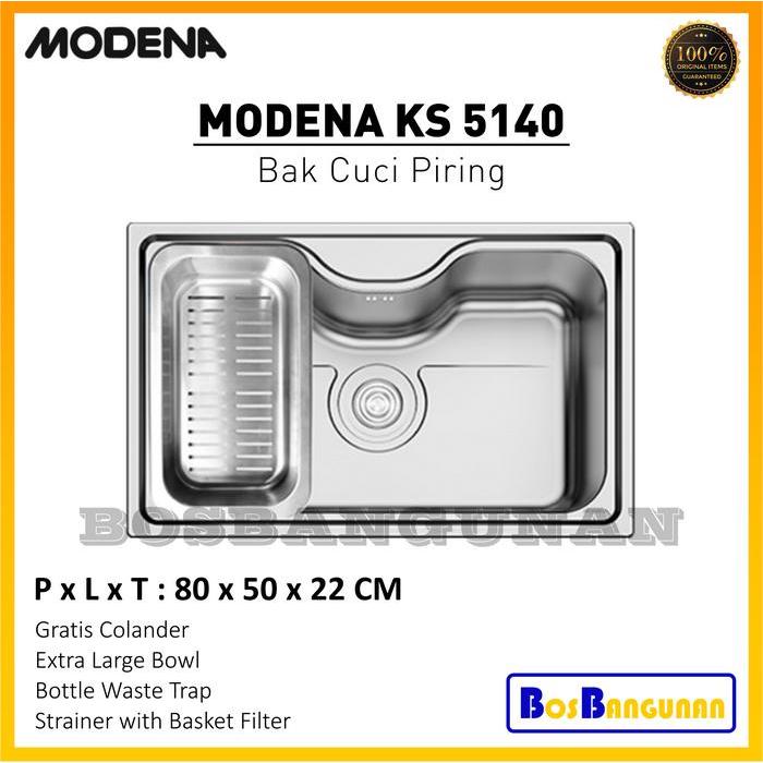 Bak Cuci Piring MODENA KS5140 / MODENA Sink KS 5140 / Bak Cuci Stainless MODENA / Stainless Sink MOD