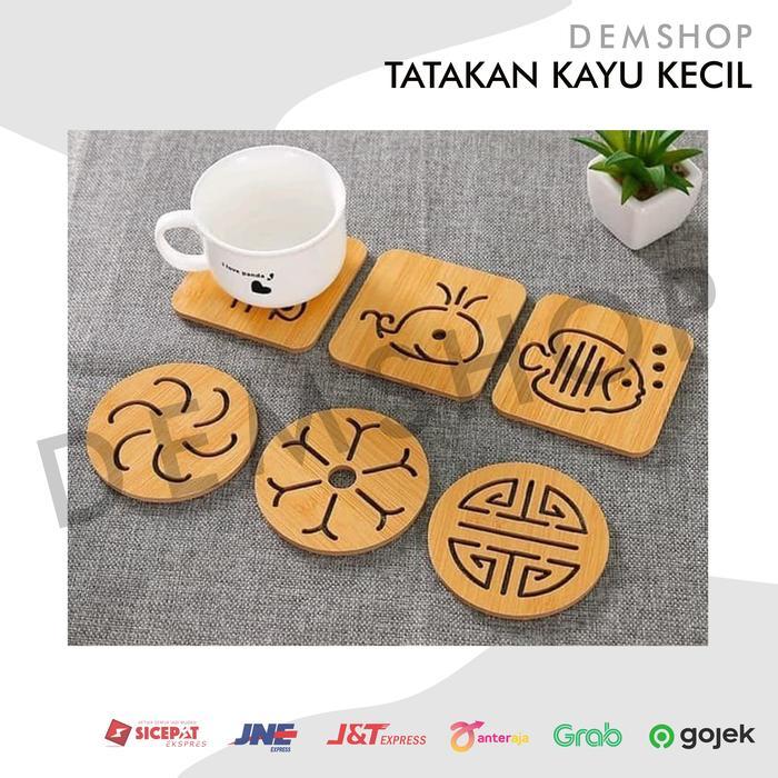 Tatakan Piring Gelas Kayu Unik Alas Panci Dapur Anti Slip Korea Japan