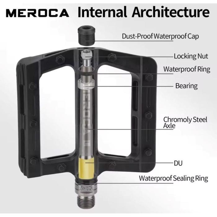 MEROCA HD-879 PEDAL ANTI SLIP PEDAL SEPEDA TAPAK LEBAR