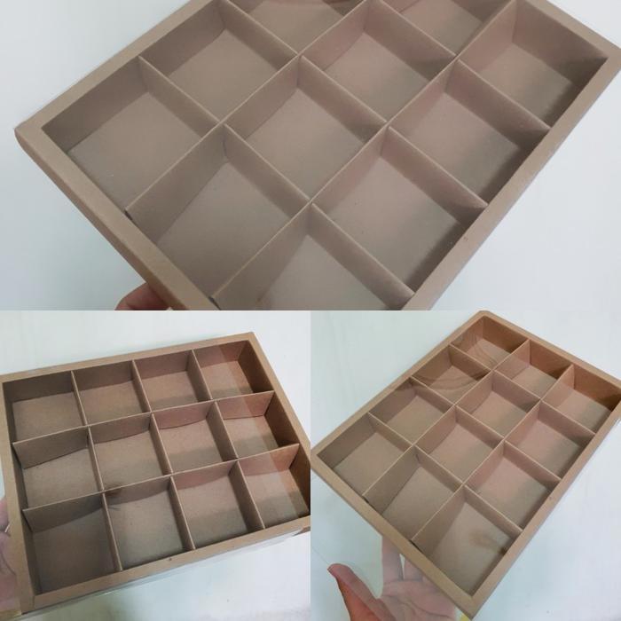 Stok Baru box kotak kue eggtart kardus kemasan fruit pie sekat 12 coklat polos