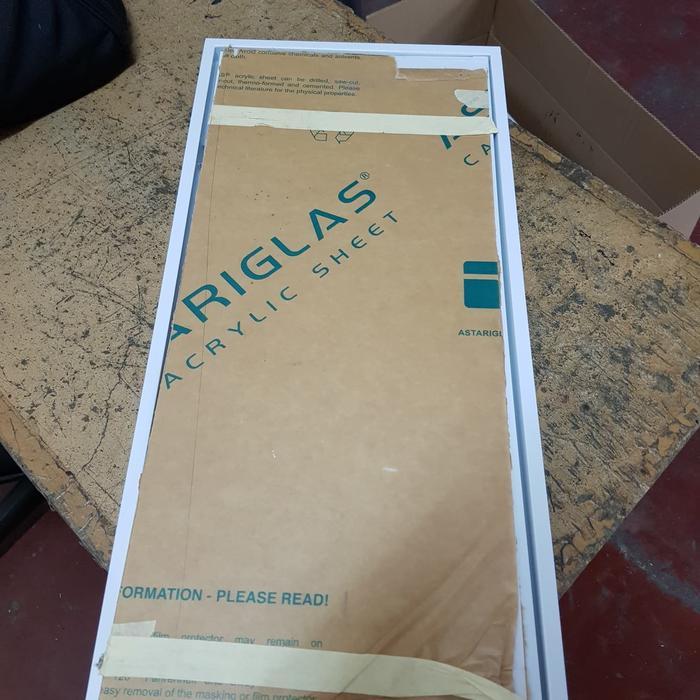 Kap Lampu TKI Acrylic 2x36 susu full set Gratis ongkir