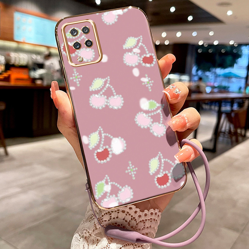 Casing Hp Untuk Samsung Galaxy A12 4G A12 5G F12 M12 Case Ceri pelapisan Kekinian Cesing silikon Kas