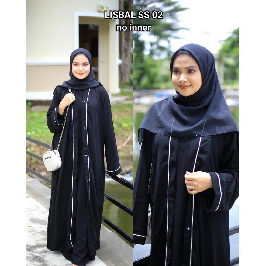 Abaya gamis hitam super simple 02 list