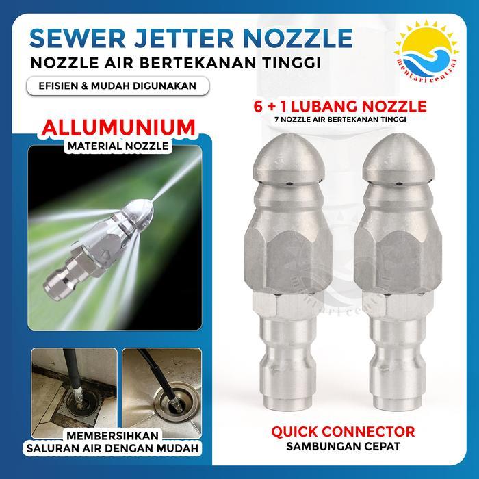 Sewer Pressure Pembersih Pipa/Nozzle Selokan Bersih/Jetter Nozzle With 6+1 Lubang Nozzle
