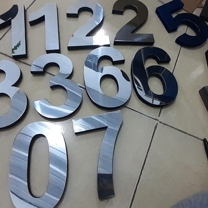 Best Seller Nomor Rumah 25Cm Stainless Original