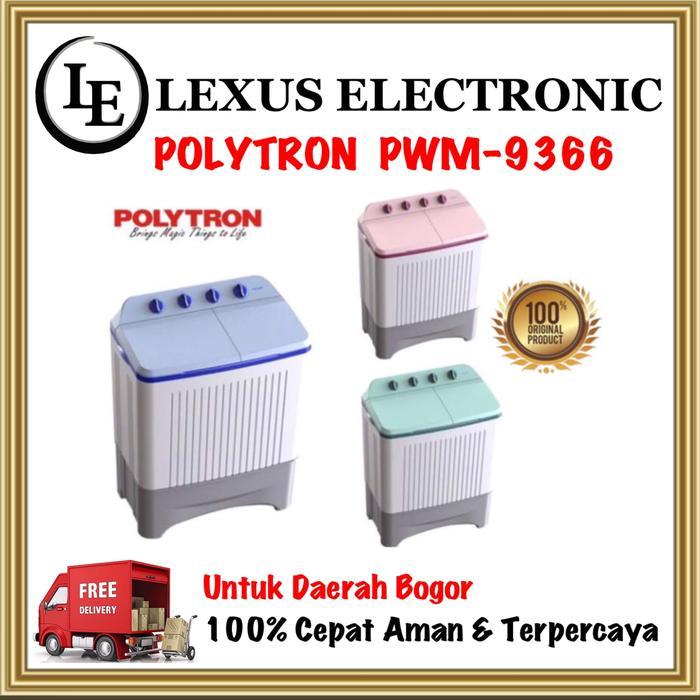 Promo Mesin Cuci Polytron Mesin Cuci 2 Tub - 9Kg Pwm 9366 Pwm9366