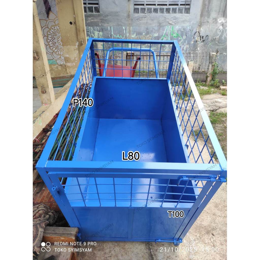 Gerobak sampah besi dorong ukuran besar