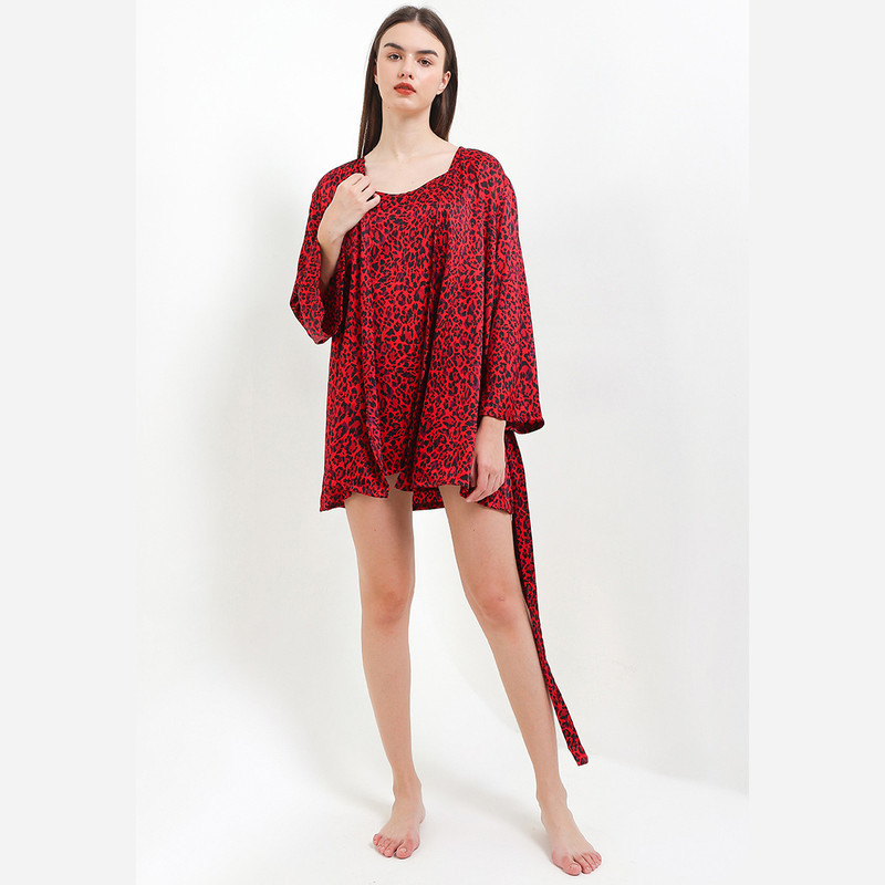 Anne Wintours Kimono Satin Silk Set Seksi Sexy Daster DressTanktop Sleepwear Wanita