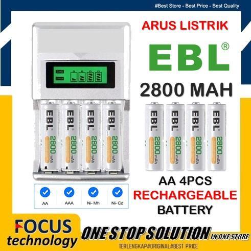 Paket Ebl 2800Mah + Charger Aa / Aaa Baterai