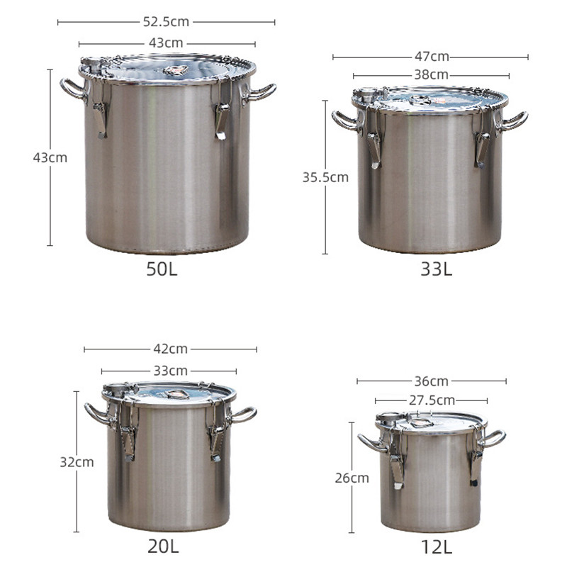20L 304 Stainless Steel Barrel Fermentation Barrel Fruit Wine Wine Making Equipment Grain, Oil, Soup