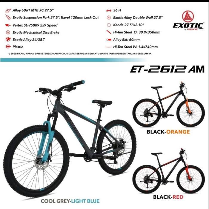 Sepeda Gunung MTB 27,5 inch Pacific Flick 5.0 Exotic 2612 AM Alloy 9 8 Speed