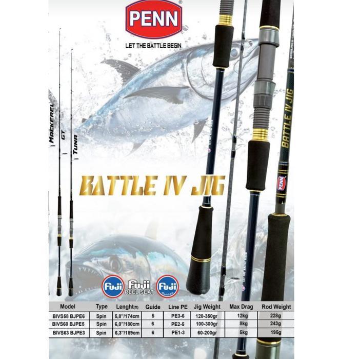 Joran Jigging Penn Battle Iv Jig New 2024 Joran Spinning Joran Pancing Joran Laut Joran Terbaru