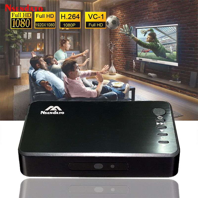 Mini Full HD Media multimedia Player Autoplay 1080P USB External HDD Media Player With HD Cable VGA