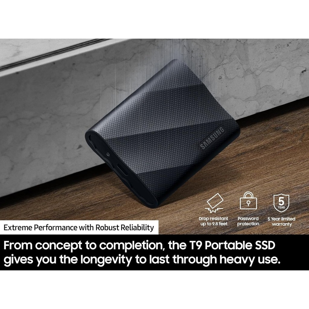 SAMSUNG Portable SSD T9 External Solid State Drive 1TB 4TB 2TB NVMe USB 3.2 Gen2x2 Type-C Type-A For
