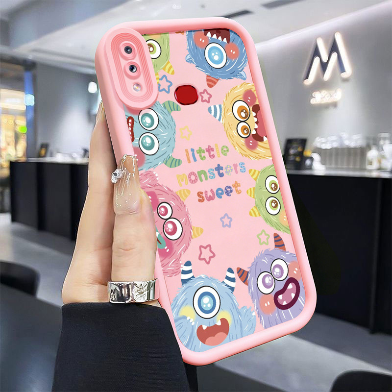Casing Hp untuk Samsung Galaxy A10s M01s Case Monster Bola Bulu Berwarna Kasing silikon Anti Bentur 