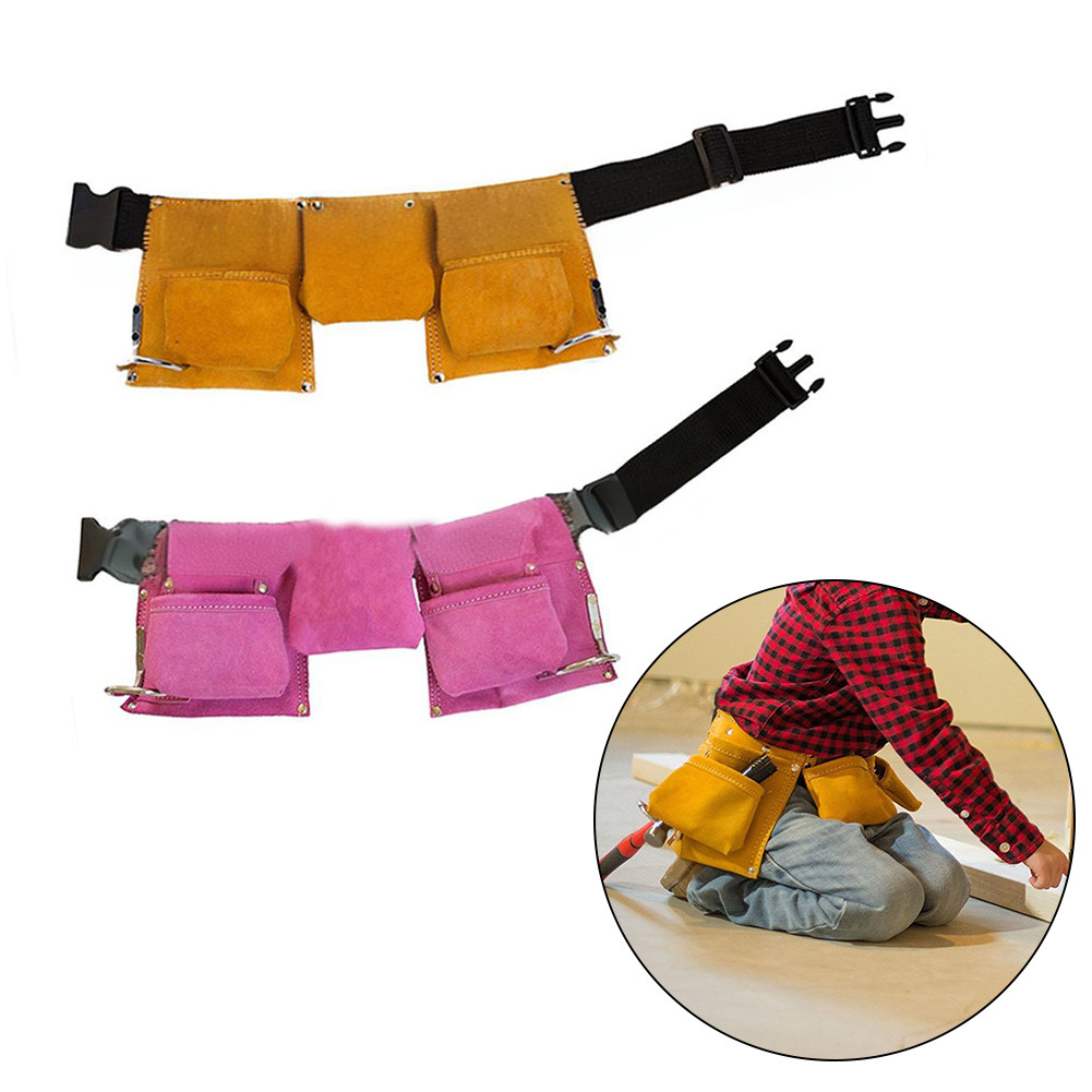 Children's Leather Tool Belt Kids Leather Working Tool Bag Leather Heavy Duty Tool Pouch Bag For