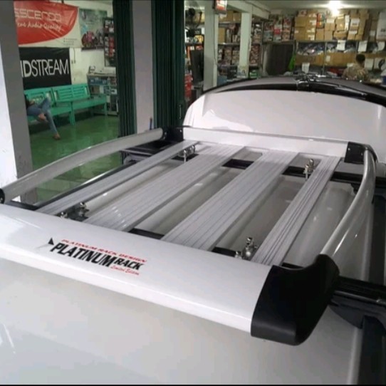 crossbar kaki rak mobil jepit body platinum + rak bagasi atas platinum