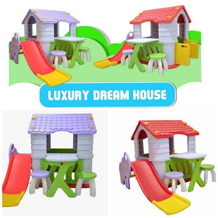 Luxury House Mainan Rumah Perosotan Playhouse Playground Labeille