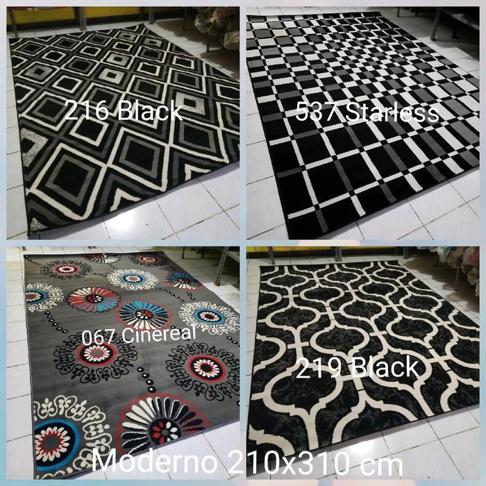 Karpet Permadani Besar Jumbo Moderno Momento Abu-abu Grey 210x310 cm