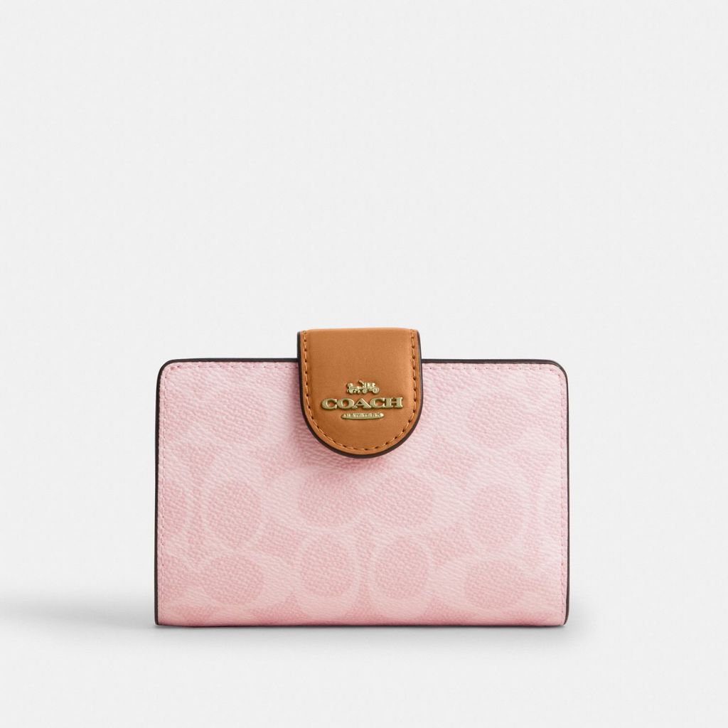 Coach Medium Corner Zip Wallet In Signature Canvas - Dompet Wanita