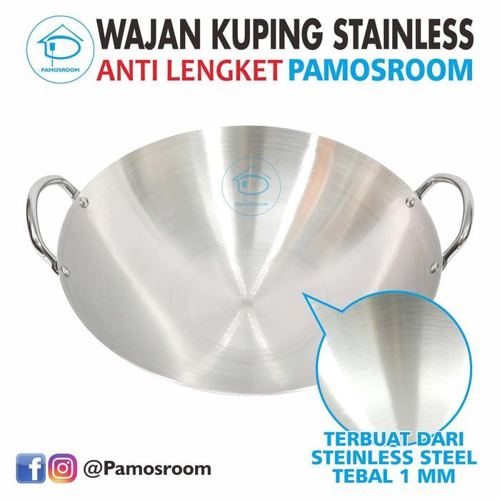 Calypso Wajan Penggorengan 30Cm Stainless Steel Diameter Wajan Stainless Kuping 30 Cm