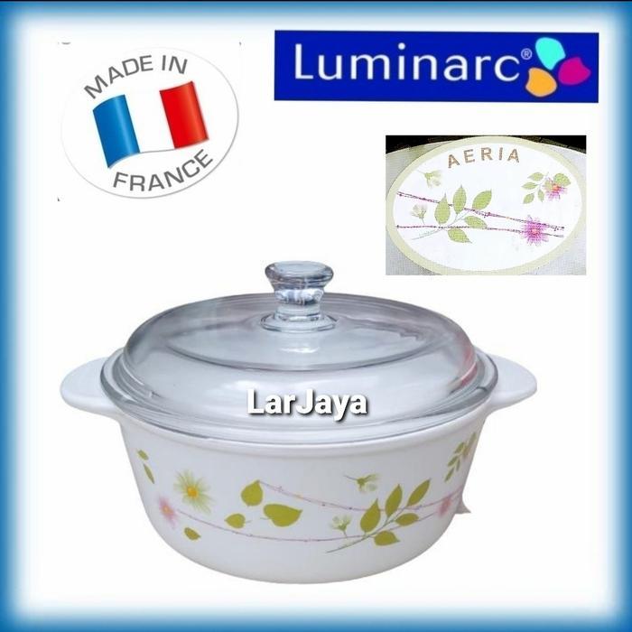 LUMINARC VITROLINE PANCI KERAMIK MOTIF AERIA 1 LITER + TUTUP KACA