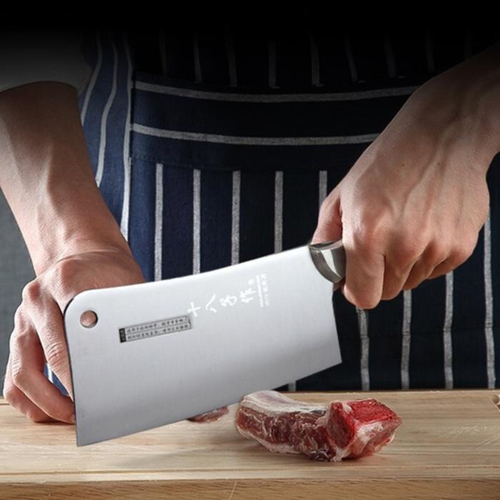 Pisau Golok Dapur Potong Daging Pisau Baja Besar Super Tajam Stainless