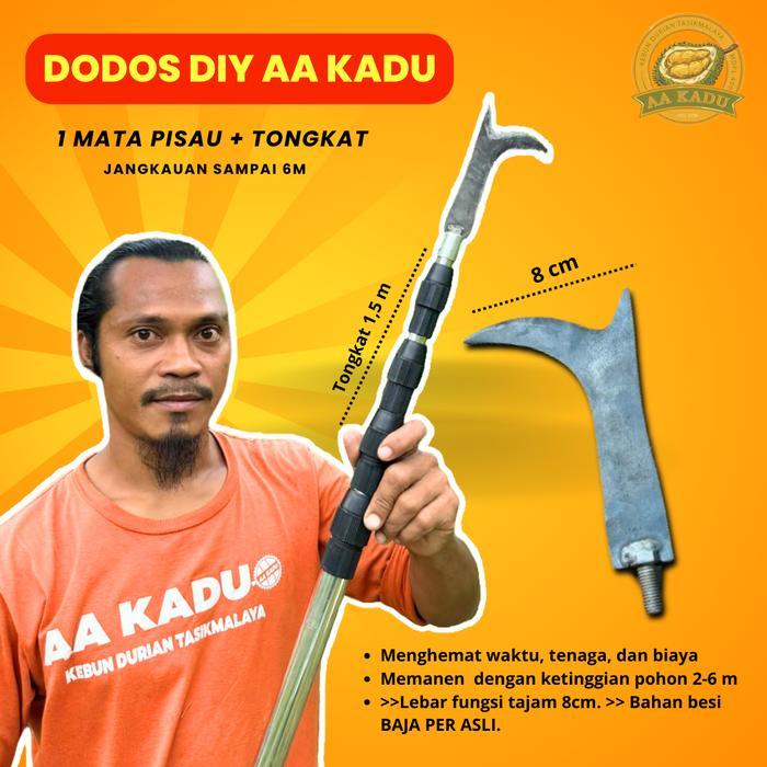 Dodos DIY AA Kadu Memudahkan panen jangkauan sampai 6m Include 1 Mata Pisau + Tongkat Panjang 1.5m