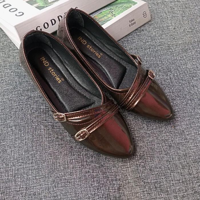 Donatello - Sepatu Flatshoes Wanita Flat Gesper Kekinian Sepatu Casual Perempuan Menarik