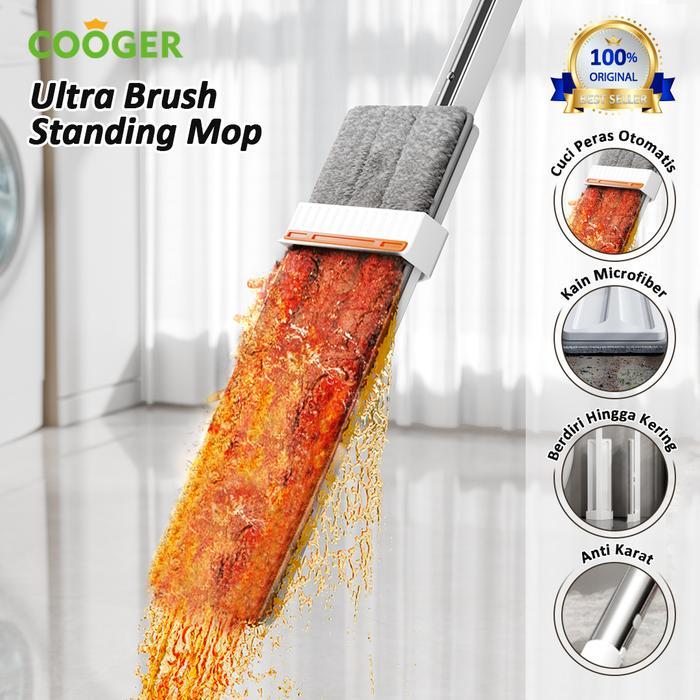 COOGER Alat Pel Kain Microfiber Standing Mop Alat Pel Praktis Foldable