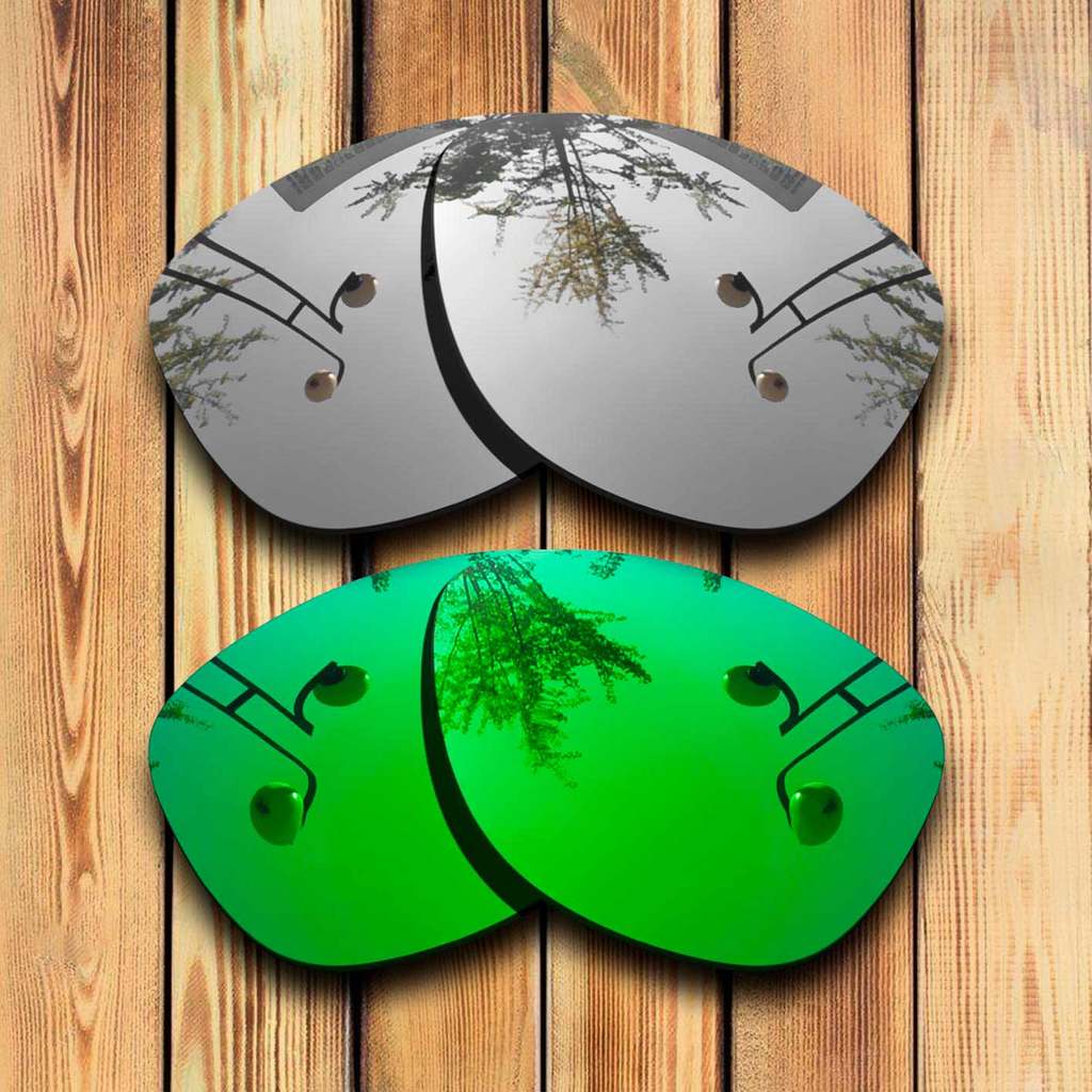 100% Precisely Cut Polarized Replacement Lenses for-Oakley Frogskins Sunglasses Chrome & Green
