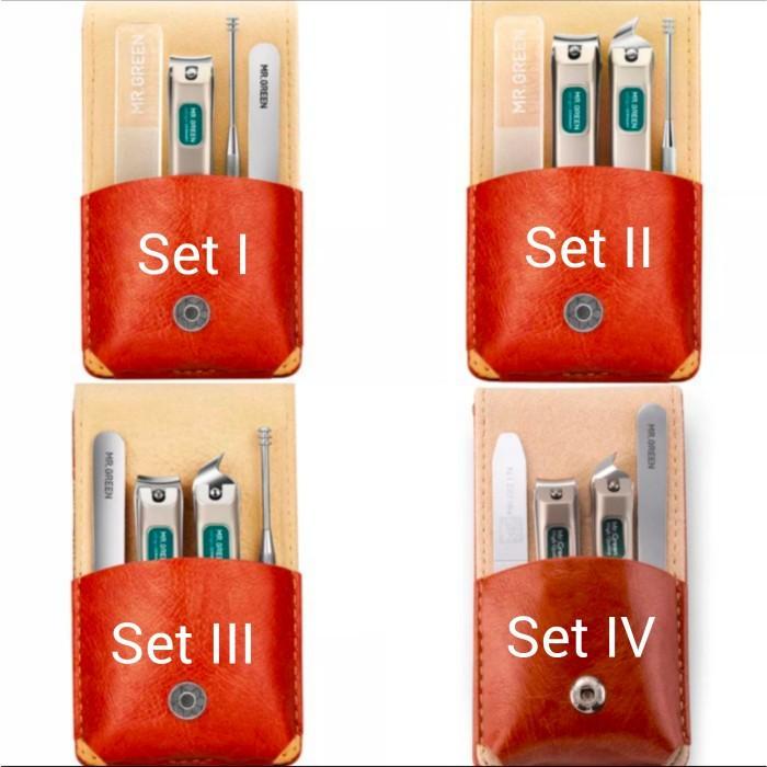 Mr Green Travel Manicure Set Clipper Twezer Nail Buffer Glass Earpick