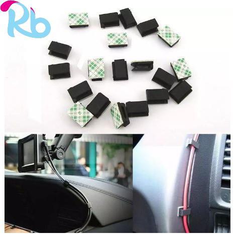 RBS - Klip Kabel Organizer Cable Clip Pengikat Kabel Tempel Klem Kabel Tembok Double Tape Cable Clip