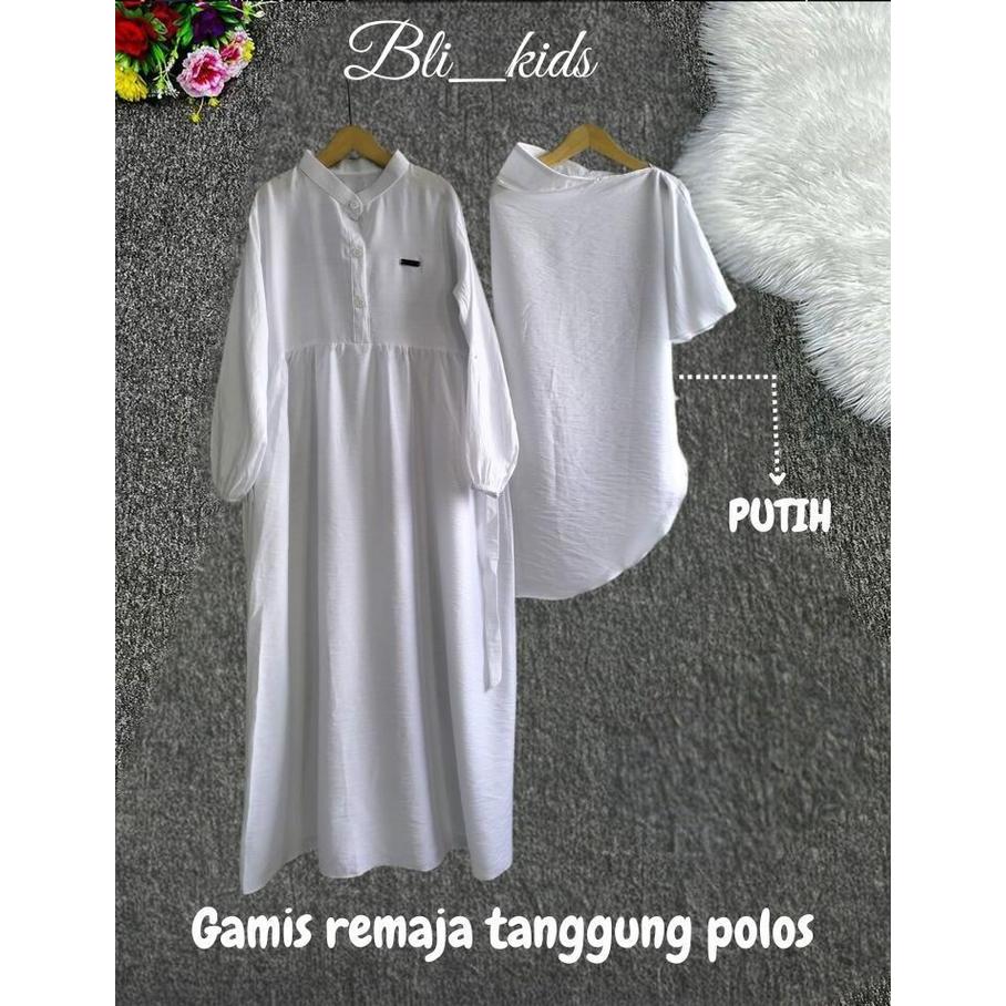 Pakaian Muslimah Tanggung Anak Remaja Bahan Katun Linen, Baju Gamis Tanggung Anak Remaja Nyaman