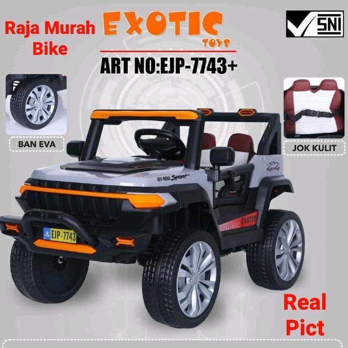 Mobil Aki Exotic 7743+ Mobilan Aki Jeep Rubicon Mainan Anak Mobil Jeep Exotic Ban Karet