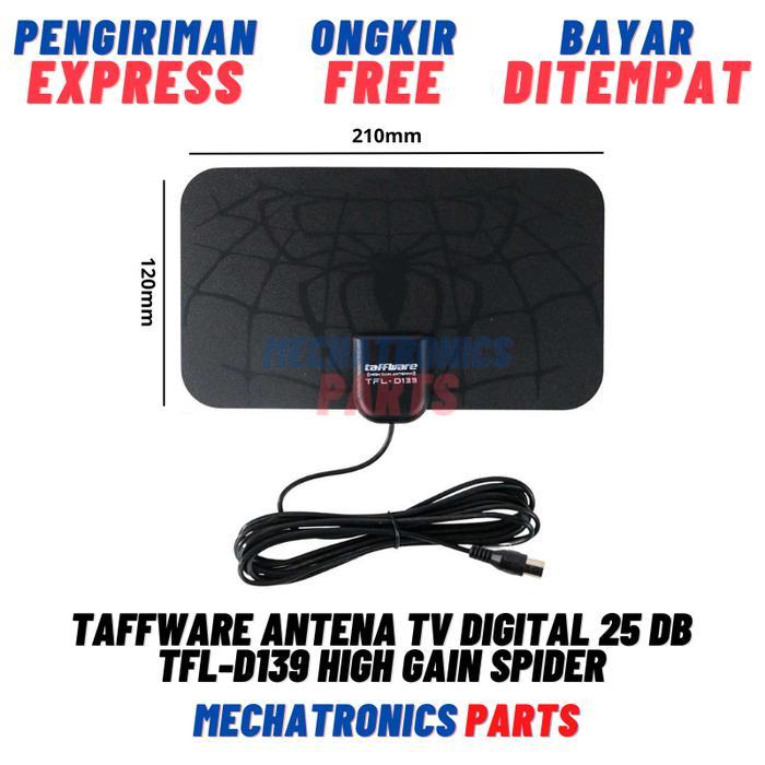 Taffware Antena TV Digital 25 dB TFL-D139 High Gain Spider