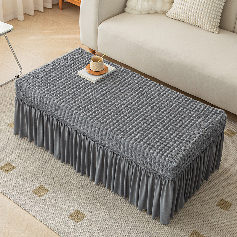 Coffee Table Set Seersucker Elastic Table Cover All-inclusive Table Cover Lace Dining Table Cover