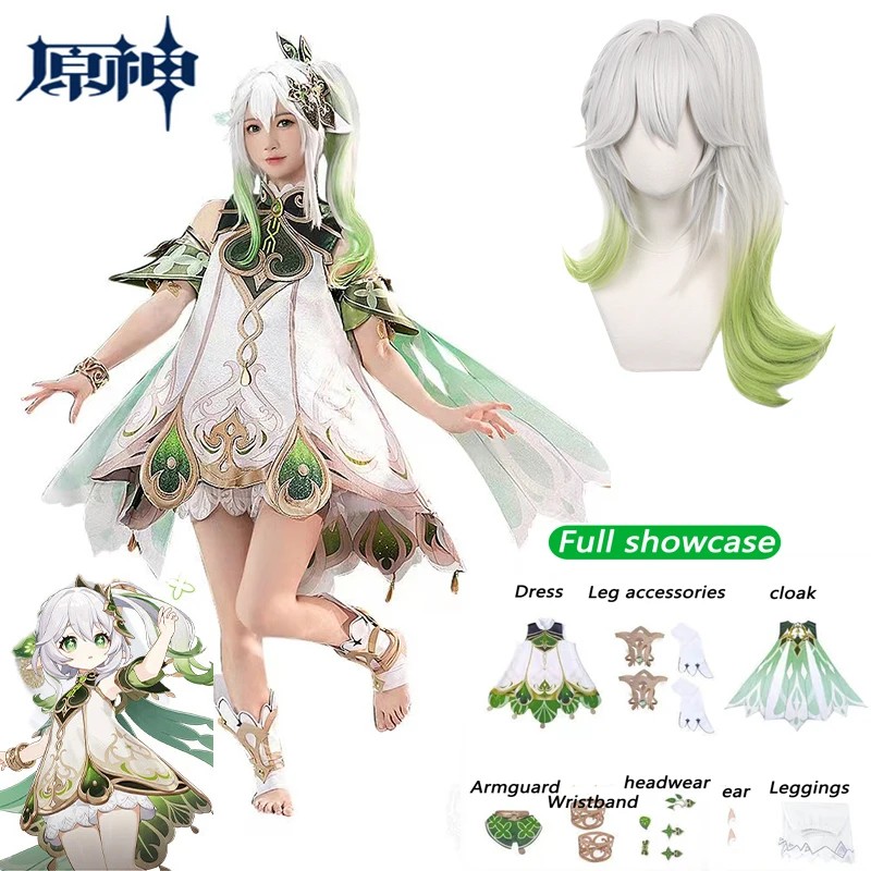 Nahida Genshin Cosplay Game Genshin Impact Nahida Lesser Lord Kusanali Cosplay Costume Dress Wig