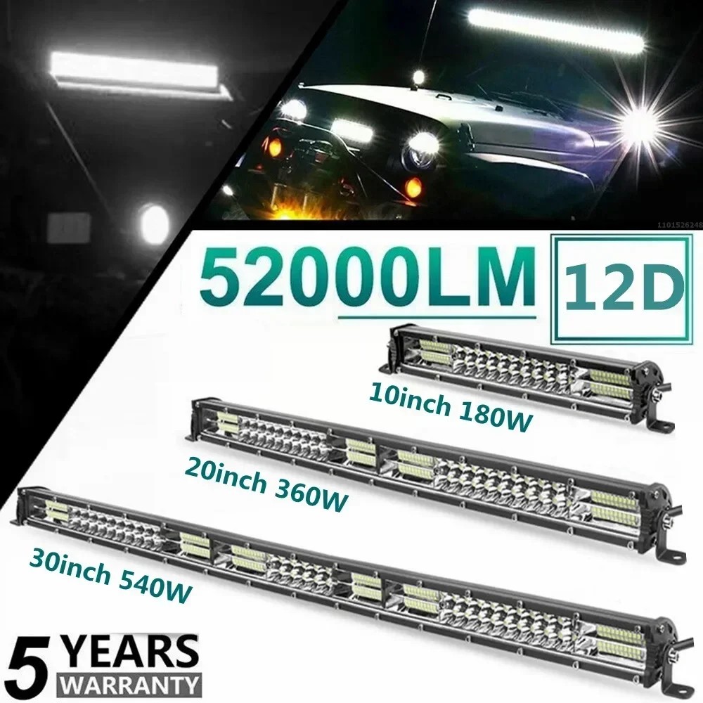 Slim 12D led light bar 20inch 10inch Spot Flood Combo Beam led bar For SUV 4X4 Off Road LED Work