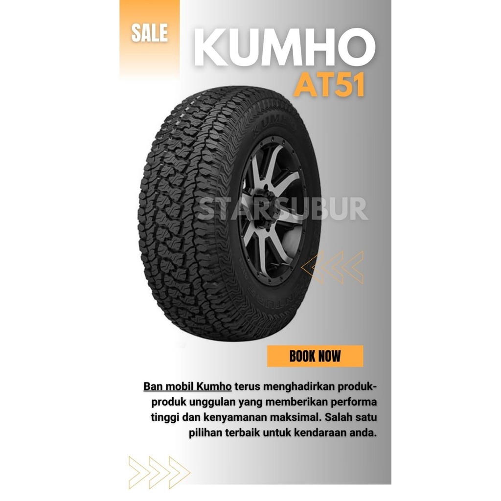 Ban Mobil Kumho 265/60 R20 AT51 121R Ban Semi Off-Road R20 DOT 2021