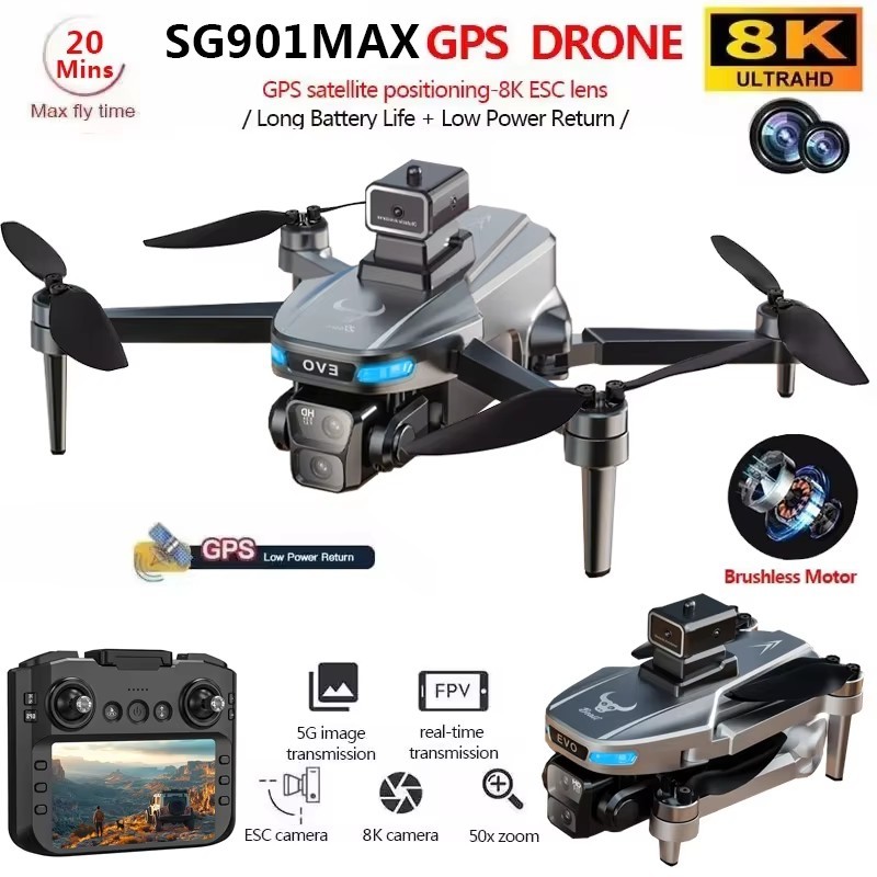 Sg901 Drone 8K Professional Dual Hd Ca With Screen G 5G Wifi 360Obstacle Avoidance Brushless