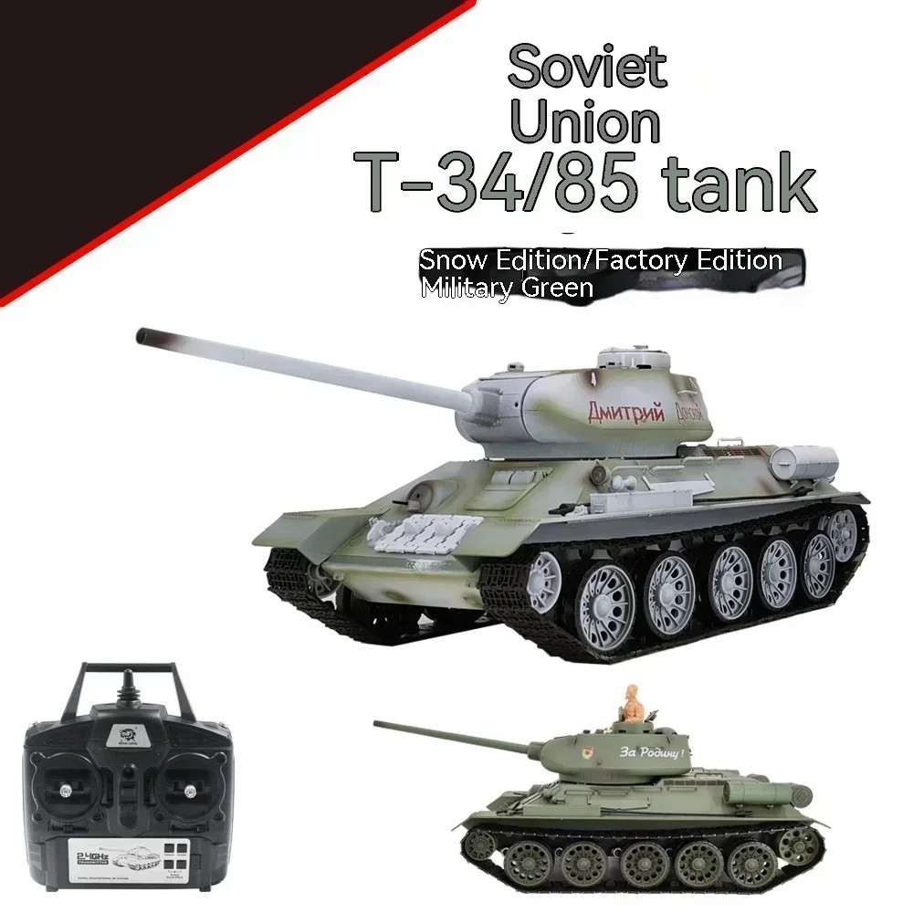 Remote Control Tank Henglong 3909-1 Russian T34/85 Large Multi Functional At Simulation Kid'S