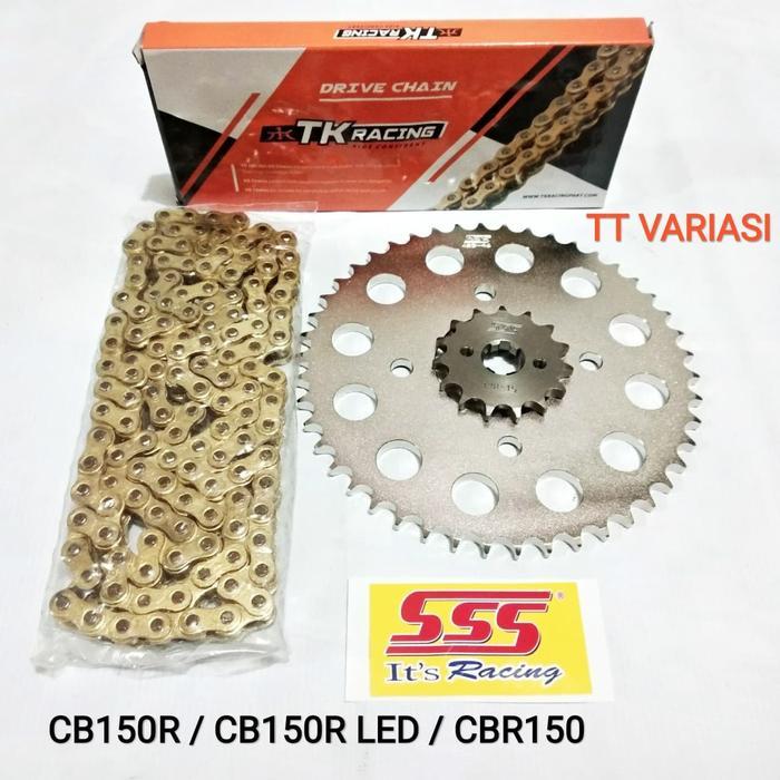 Gear Set Sss Cb150R / Cbr150 Rantai Tk 428Hs Gold